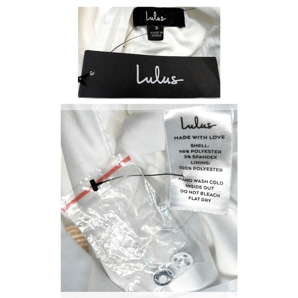 NWT Lulus Angelic Aesthetic Ivory Satin Bow Back Sleeveless V-Neck Jumpsuit, S - Picture 10 of 13